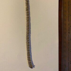 Macy's Victoria Tennis Pave Diamonds set stones Link Silver Bracelet Pre-owned